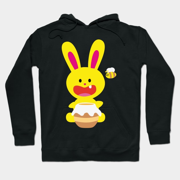 One Tooth Rabbit Honey Bunny And Bee Hoodie by HappyGiftArt